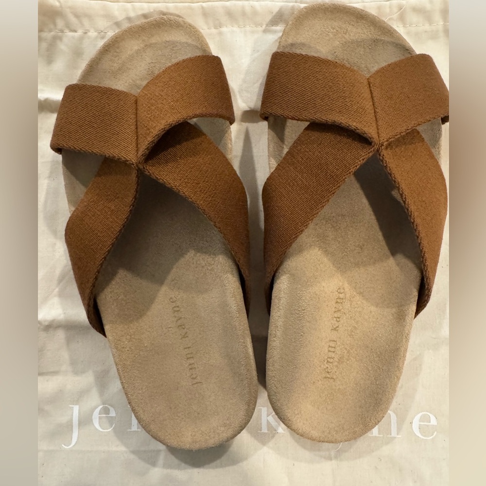 Jenni Kayne Walnut Cotton Crossover Sandals